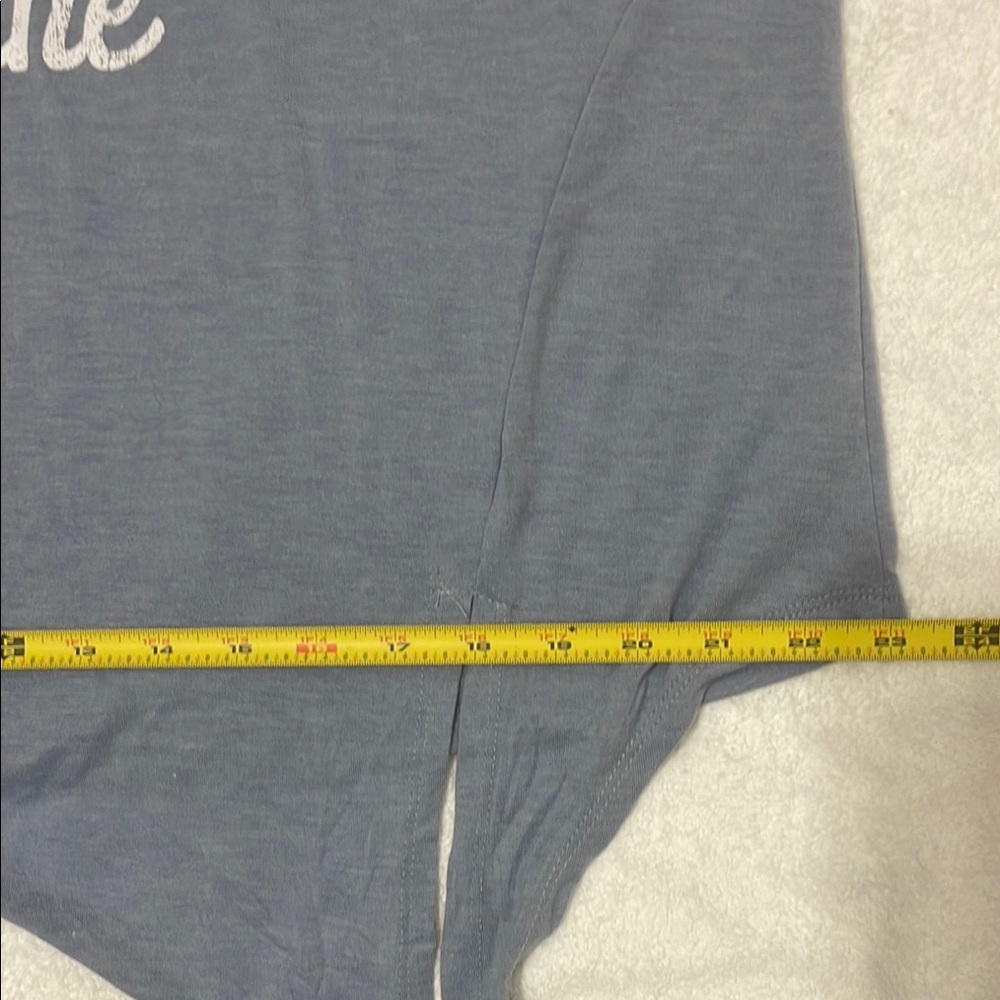 Modern Lux Blue T-Shirt Life is fine with a glass of wine Size Medium EUC - Picture 7 of 7